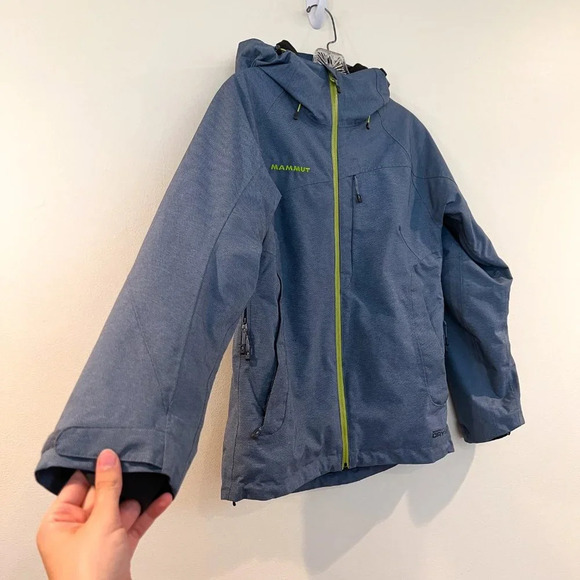 Mammut Dry Tech Blue Water Resistant Hooded Full Zip Winter Coat Women's XS - Picture 3 of 12